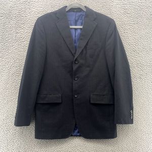 Banana Republic Blazer Mens 38R Black Pinstripe Modern Corpcore‎ Office Academia